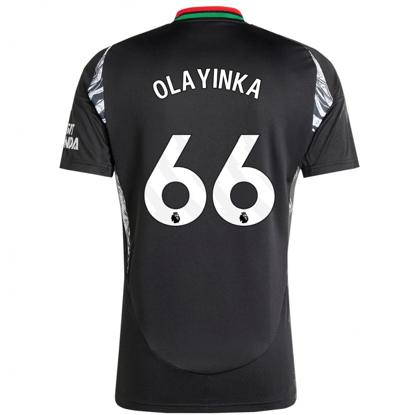 Danxen Bambino Maglia James Olayinka #66 Nero Kit Gara Away 2024/25 Maglietta