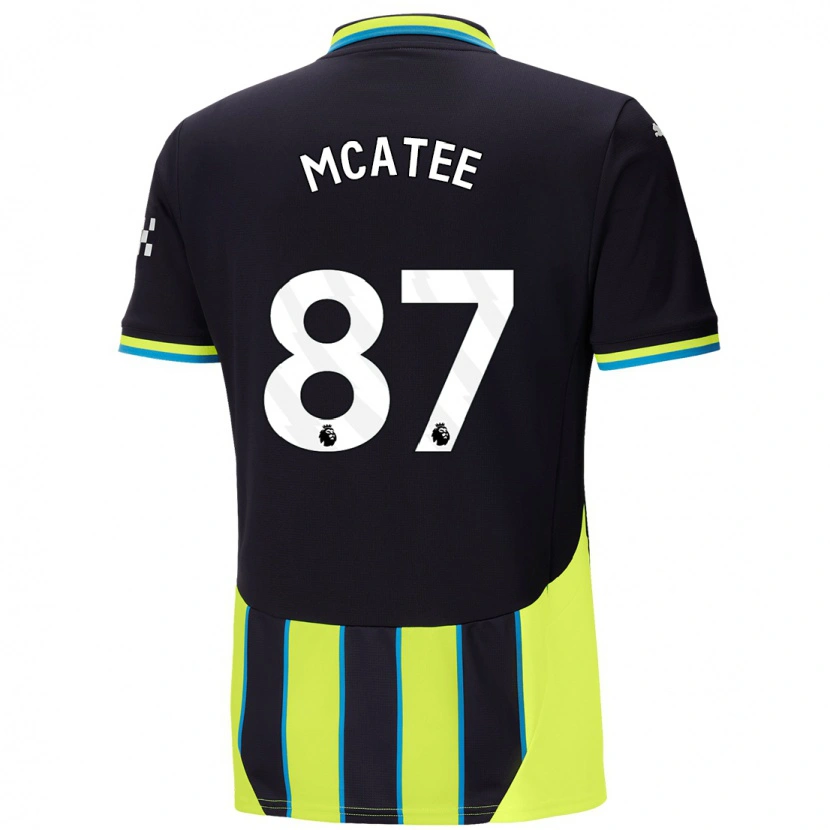 Danxen Bambino Maglia James Mcatee #87 Blu Giallo Kit Gara Away 2024/25 Maglietta