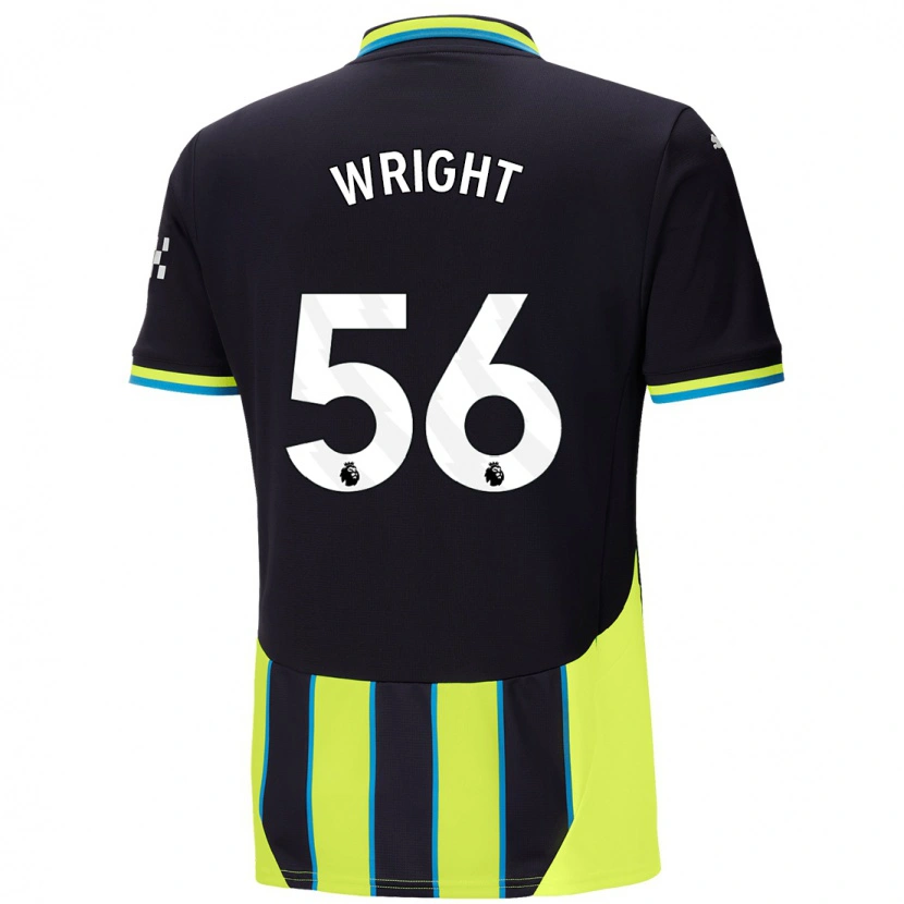 Danxen Bambino Maglia Jacob Wright #56 Blu Giallo Kit Gara Away 2024/25 Maglietta
