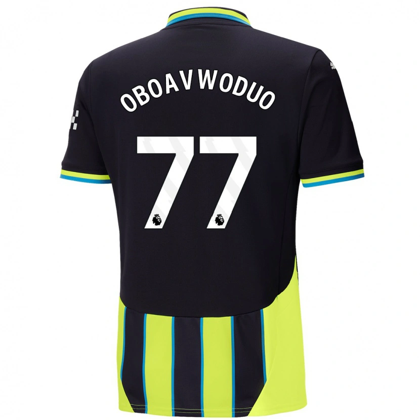 Danxen Bambino Maglia Justin Oboavwoduo #77 Blu Giallo Kit Gara Away 2024/25 Maglietta