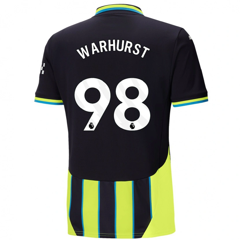 Danxen Bambino Maglia Matty Warhurst #98 Blu Giallo Kit Gara Away 2024/25 Maglietta