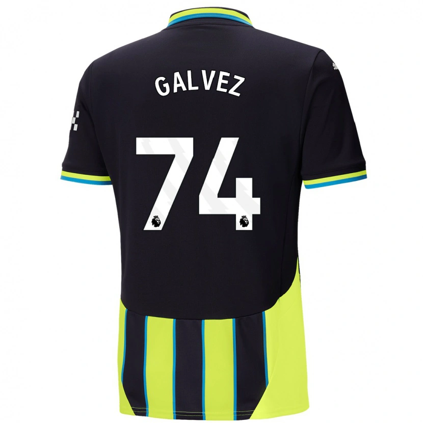 Danxen Bambino Maglia Tomas Galvez #74 Blu Giallo Kit Gara Away 2024/25 Maglietta