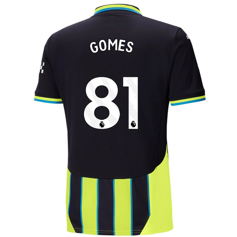 Danxen Bambino Maglia Claudio Gomes #81 Blu Giallo Kit Gara Away 2024/25 Maglietta