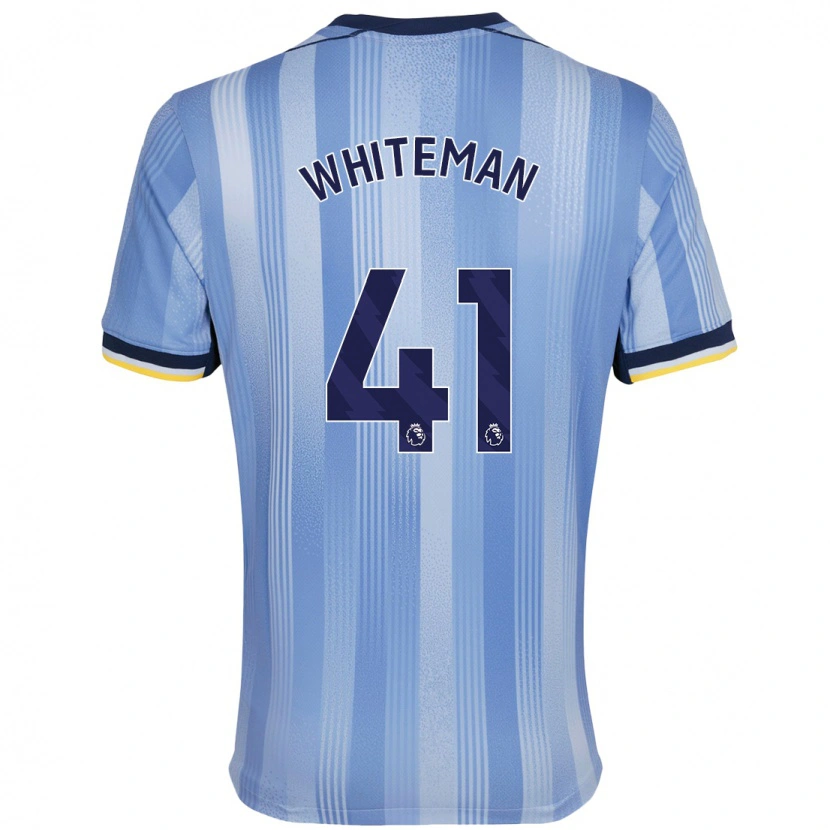 Danxen Bambino Maglia Alfie Whiteman #41 Azzurro Chiaro Kit Gara Away 2024/25 Maglietta
