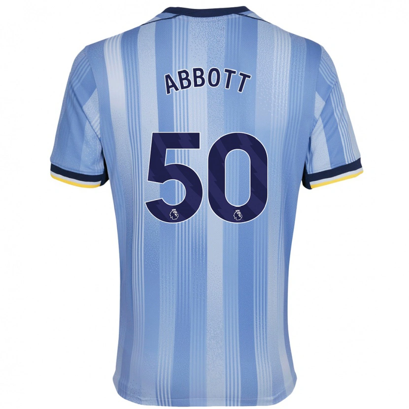 Danxen Bambino Maglia George Abbott #50 Azzurro Chiaro Kit Gara Away 2024/25 Maglietta
