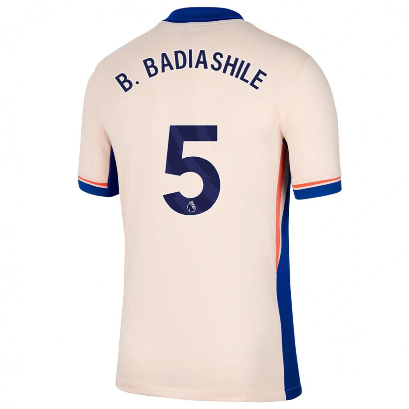 Danxen Bambino Maglia Benoît Badiashile #5 Beige Chiaro Kit Gara Away 2024/25 Maglietta