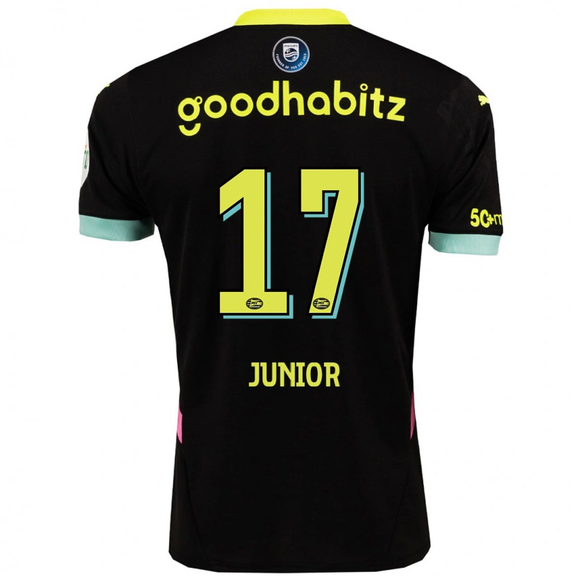Danxen Bambino Maglia Mauro Júnior #17 Nero Giallo Kit Gara Away 2024/25 Maglietta