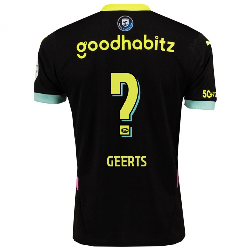 Danxen Bambino Maglia Enzo Geerts #0 Nero Giallo Kit Gara Away 2024/25 Maglietta