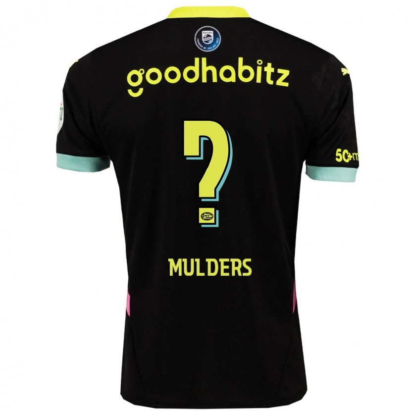 Danxen Bambino Maglia Boet Mulders #0 Nero Giallo Kit Gara Away 2024/25 Maglietta