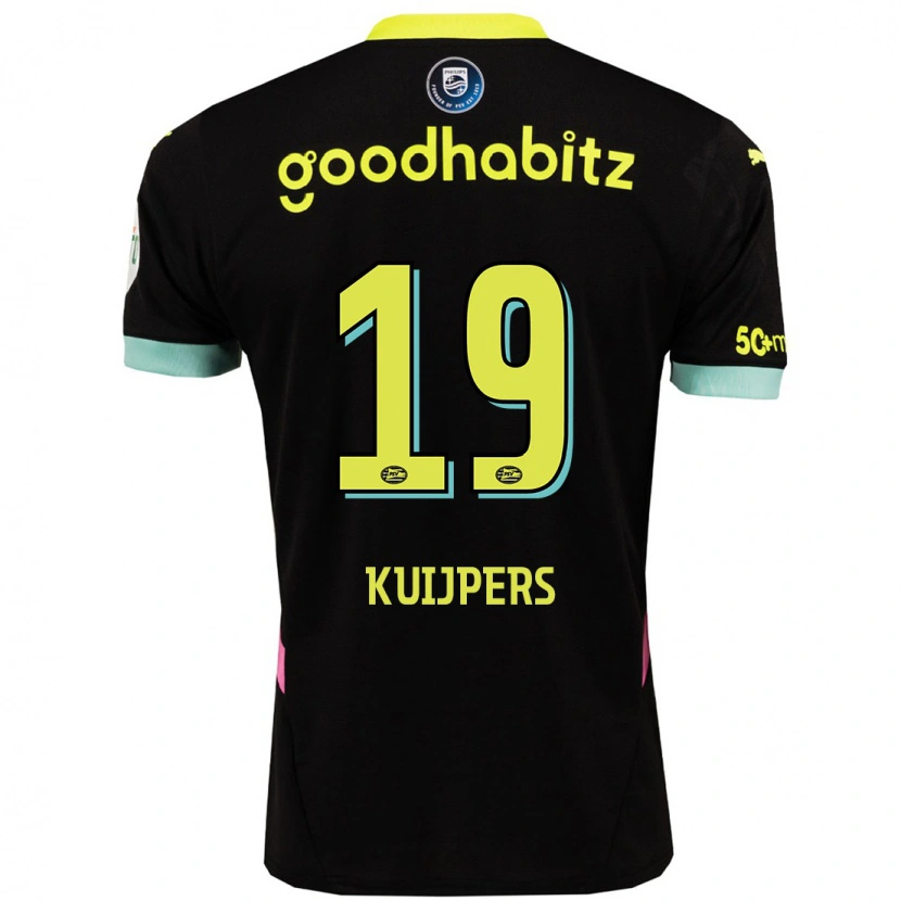 Danxen Bambino Maglia Jeslynn Kuijpers #19 Nero Giallo Kit Gara Away 2024/25 Maglietta