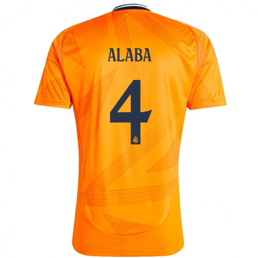 Danxen Bambino Maglia David Alaba #4 Arancione Kit Gara Away 2024/25 Maglietta