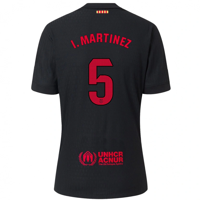 Danxen Bambino Maglia Iñigo Martínez #5 Nero Rosso Kit Gara Away 2024/25 Maglietta