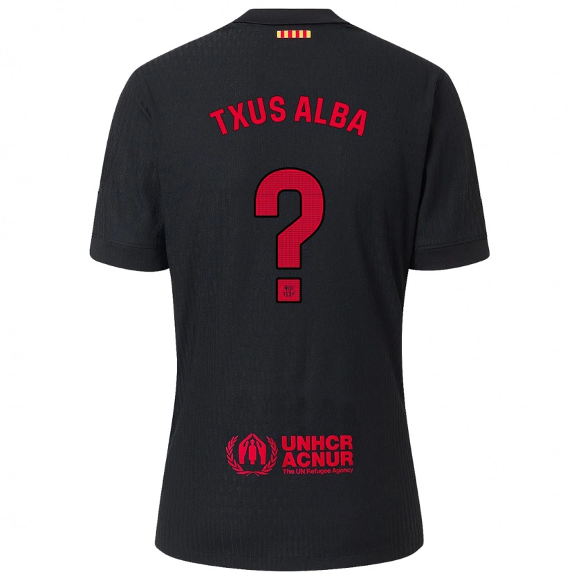 Danxen Bambino Maglia Txus Alba #0 Nero Rosso Kit Gara Away 2024/25 Maglietta