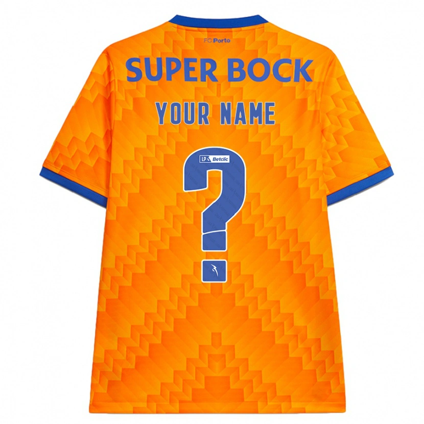 Danxen Bambino Maglia Il Tuo Nome #0 Arancione Kit Gara Away 2024/25 Maglietta