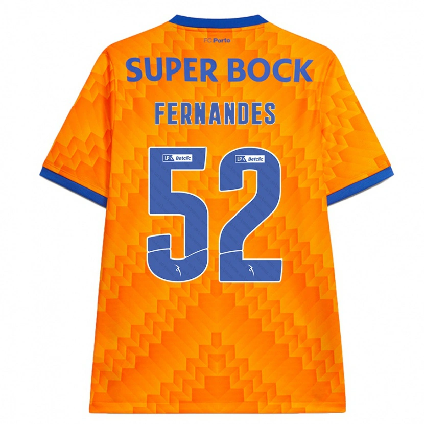 Danxen Bambino Maglia Martim Fernandes #52 Arancione Kit Gara Away 2024/25 Maglietta