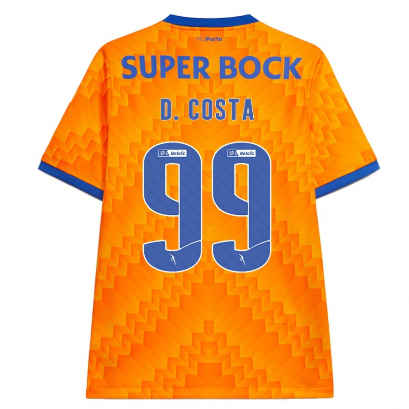 Danxen Bambino Maglia Diogo Costa #99 Arancione Kit Gara Away 2024/25 Maglietta