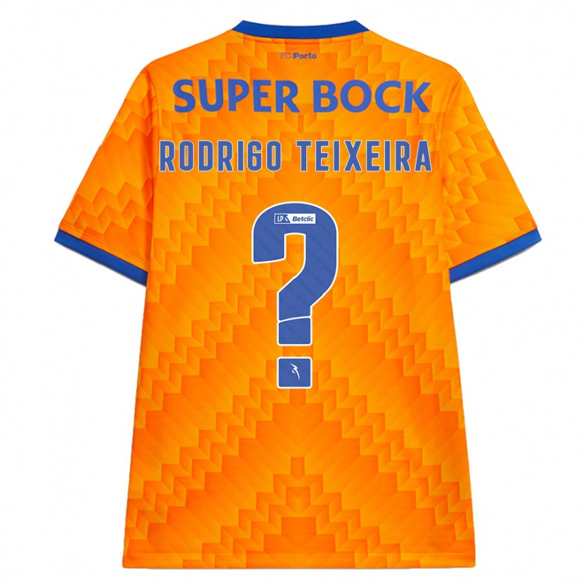 Danxen Bambino Maglia Rodrigo Teixeira #0 Arancione Kit Gara Away 2024/25 Maglietta