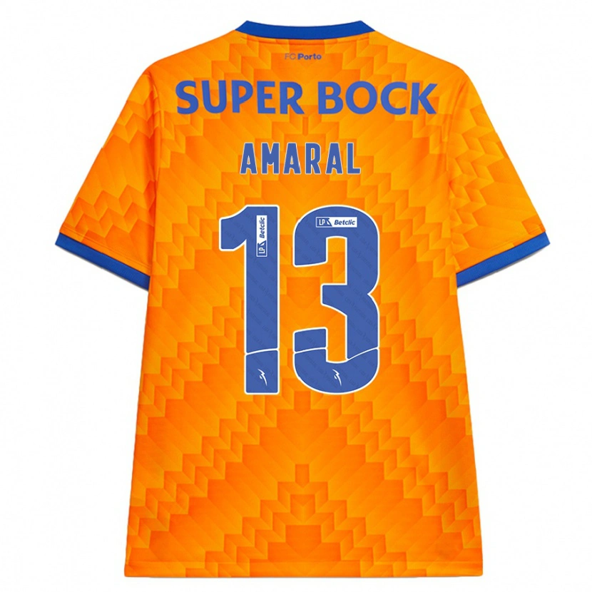 Danxen Bambino Maglia Fábio Amaral #13 Arancione Kit Gara Away 2024/25 Maglietta