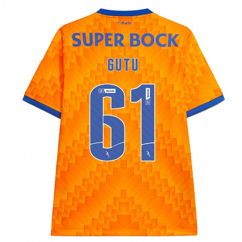 Danxen Bambino Maglia Denis Gutu #61 Arancione Kit Gara Away 2024/25 Maglietta