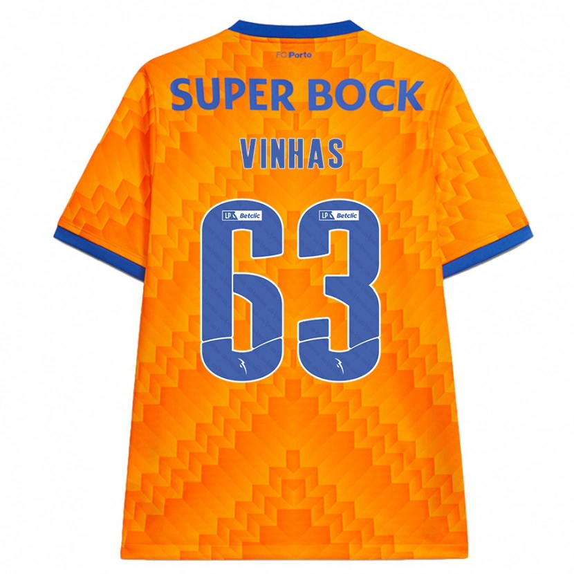 Danxen Bambino Maglia David Vinhas #63 Arancione Kit Gara Away 2024/25 Maglietta