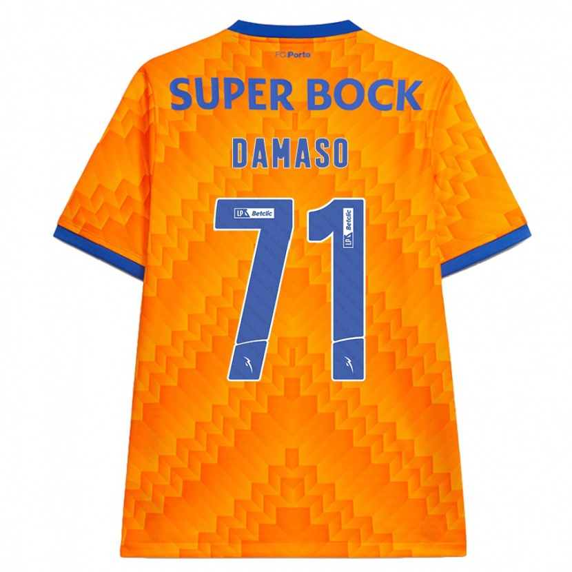Danxen Bambino Maglia Nico Damaso #71 Arancione Kit Gara Away 2024/25 Maglietta