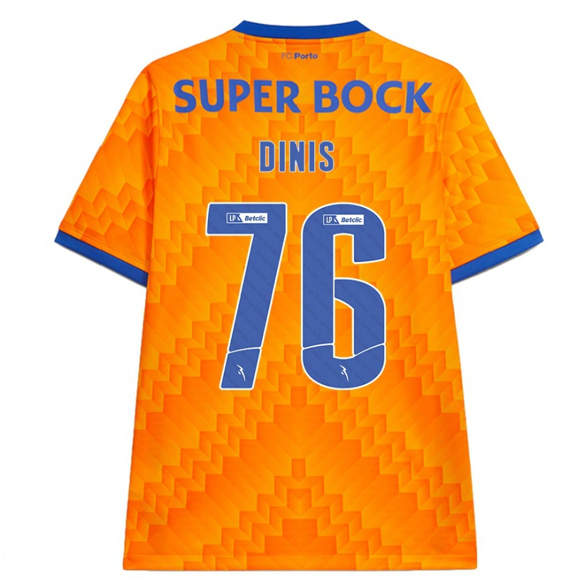 Danxen Bambino Maglia Dinis #76 Arancione Kit Gara Away 2024/25 Maglietta