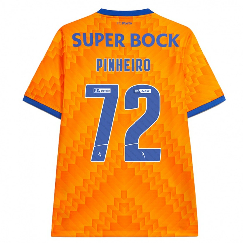 Danxen Bambino Maglia Rodrigo Pinheiro #72 Arancione Kit Gara Away 2024/25 Maglietta