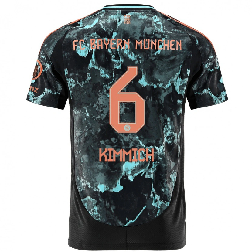 Danxen Bambino Maglia Joshua Kimmich #6 Nero Kit Gara Away 2024/25 Maglietta