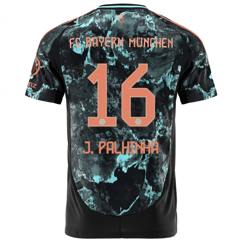 Danxen Bambino Maglia João Palhinha #16 Nero Kit Gara Away 2024/25 Maglietta