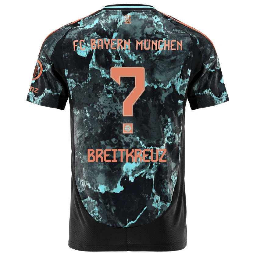 Danxen Bambino Maglia Steve Breitkreuz #0 Nero Kit Gara Away 2024/25 Maglietta