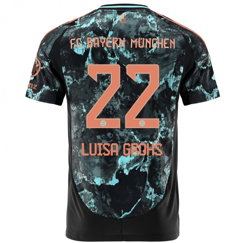 Danxen Bambino Maglia Maria Luisa Grohs #22 Nero Kit Gara Away 2024/25 Maglietta