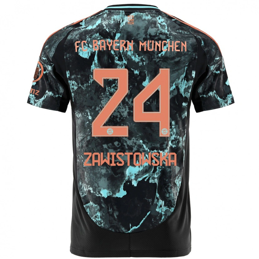 Danxen Bambino Maglia Weronika Zawistowska #24 Nero Kit Gara Away 2024/25 Maglietta
