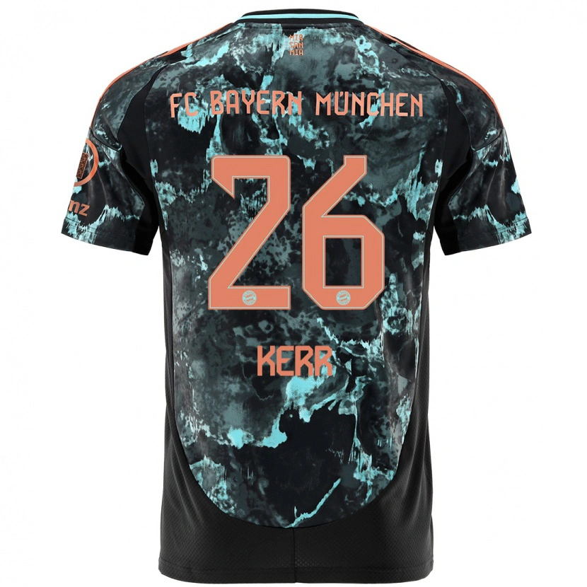 Danxen Bambino Maglia Samantha Kerr #26 Nero Kit Gara Away 2024/25 Maglietta