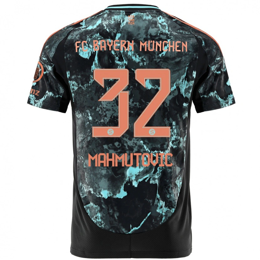 Danxen Bambino Maglia Ena Mahmutovic #32 Nero Kit Gara Away 2024/25 Maglietta