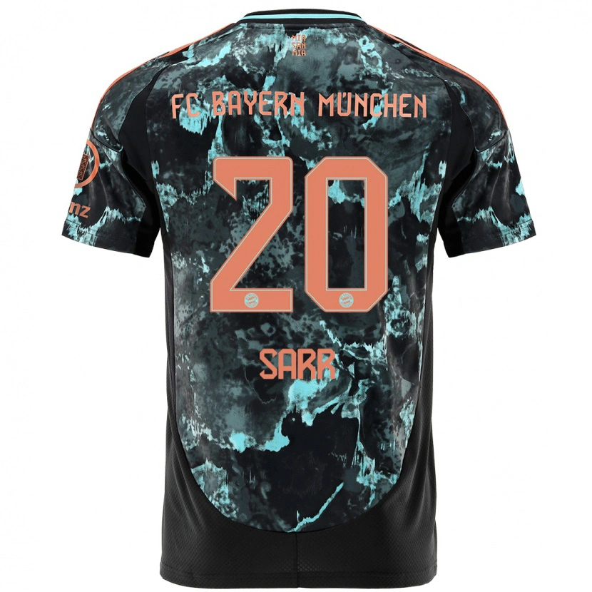 Danxen Bambino Maglia Bouna Sarr #20 Nero Kit Gara Away 2024/25 Maglietta