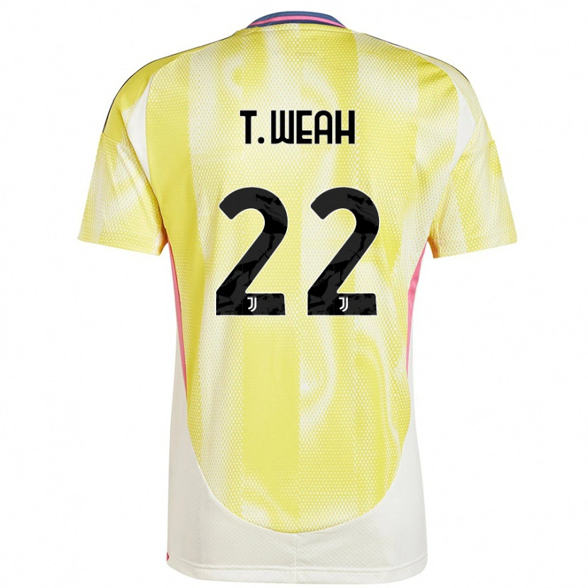 Danxen Bambino Maglia Timothy Weah #22 Giallo Solare Kit Gara Away 2024/25 Maglietta