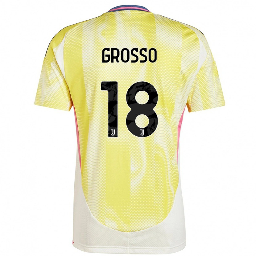 Danxen Bambino Maglia Filippo Grosso #18 Giallo Solare Kit Gara Away 2024/25 Maglietta