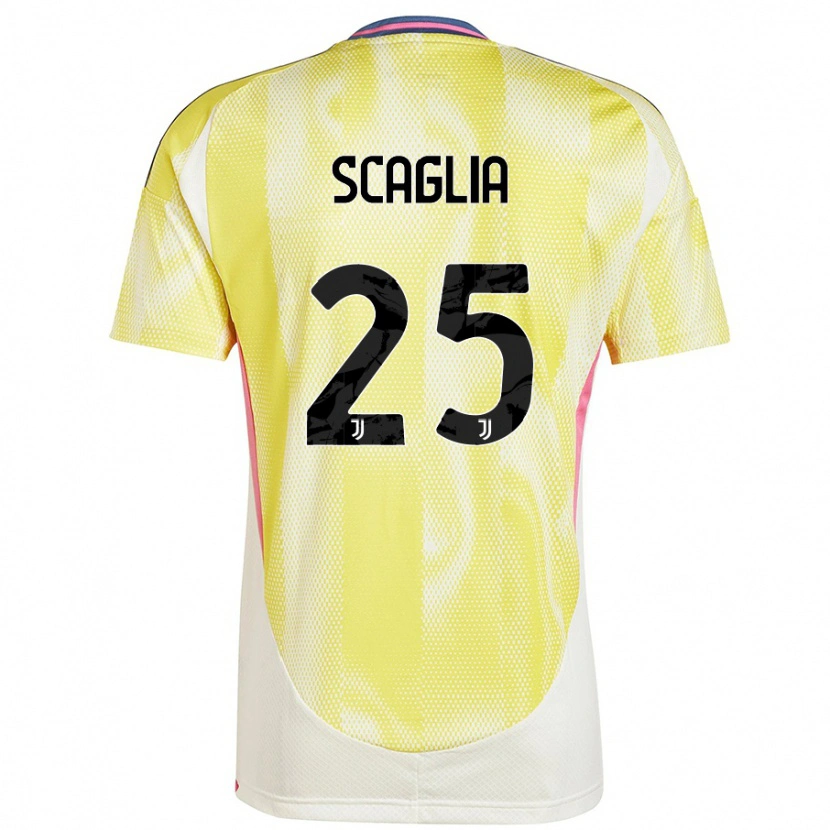 Danxen Bambino Maglia Simone Scaglia #25 Giallo Solare Kit Gara Away 2024/25 Maglietta
