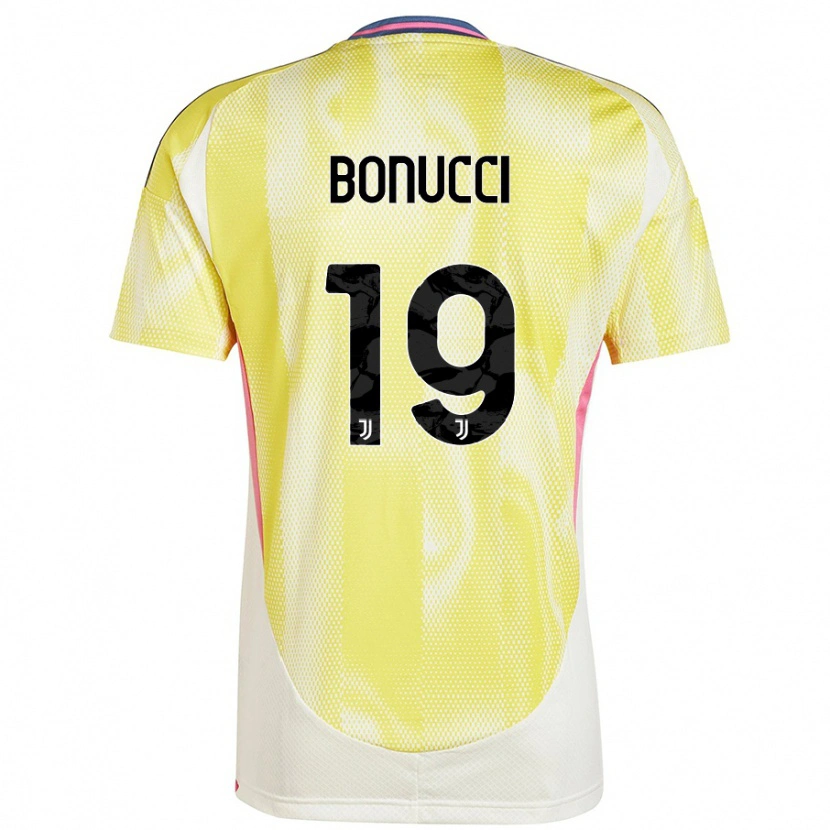 Danxen Bambino Maglia Leonardo Bonucci #19 Giallo Solare Kit Gara Away 2024/25 Maglietta