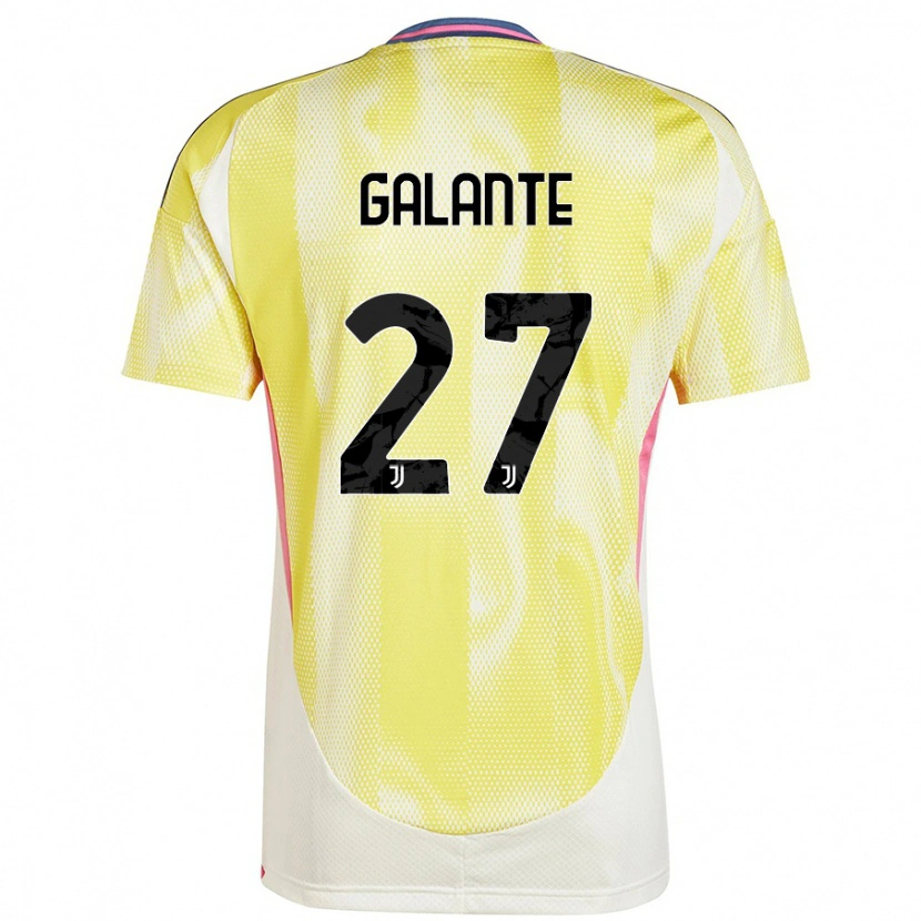 Danxen Bambino Maglia Tommaso Galante #27 Giallo Solare Kit Gara Away 2024/25 Maglietta