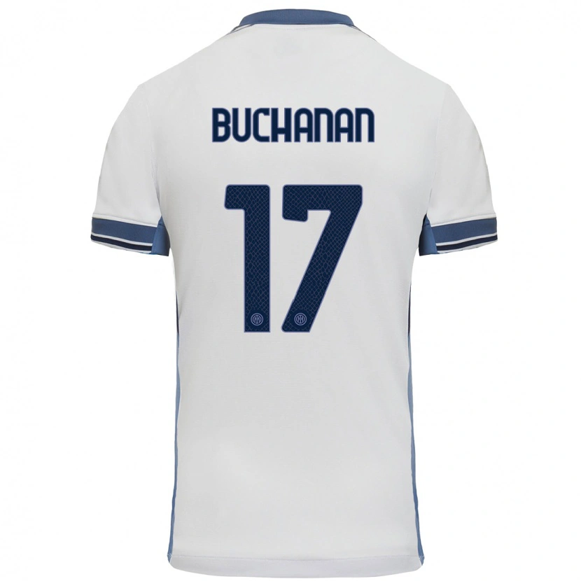 Danxen Bambino Maglia Tajon Buchanan #17 Bianco Grigio Kit Gara Away 2024/25 Maglietta