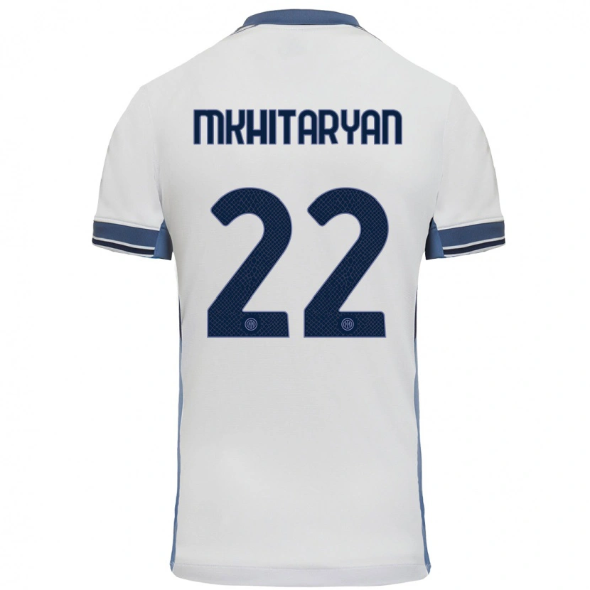 Danxen Bambino Maglia Henrikh Mkhitaryan #22 Bianco Grigio Kit Gara Away 2024/25 Maglietta