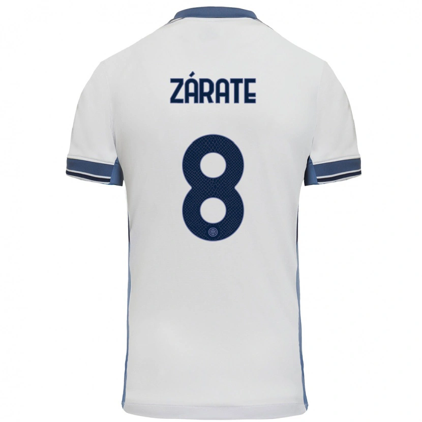 Danxen Bambino Maglia Dilan Zárate #8 Bianco Grigio Kit Gara Away 2024/25 Maglietta