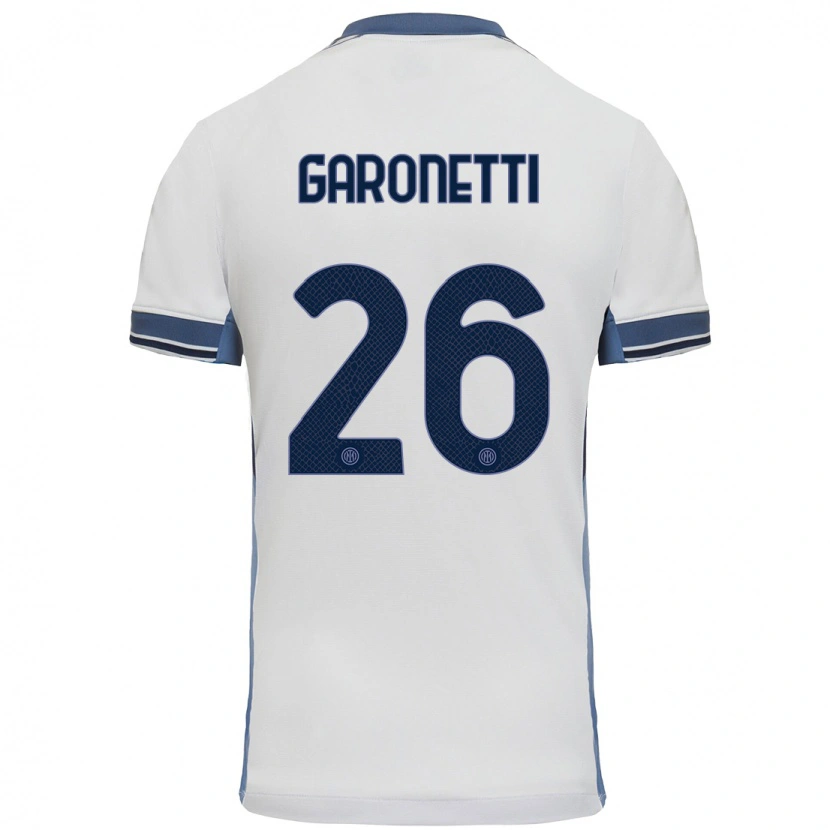 Danxen Bambino Maglia Gabriele Garonetti #26 Bianco Grigio Kit Gara Away 2024/25 Maglietta