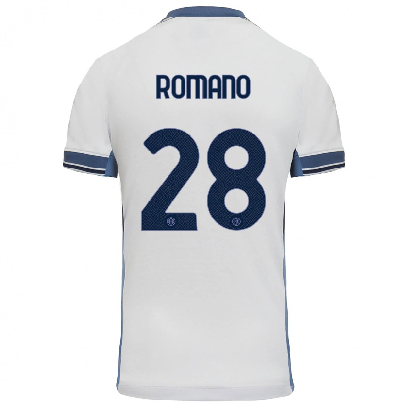 Danxen Bambino Maglia Thiago Romano #28 Bianco Grigio Kit Gara Away 2024/25 Maglietta