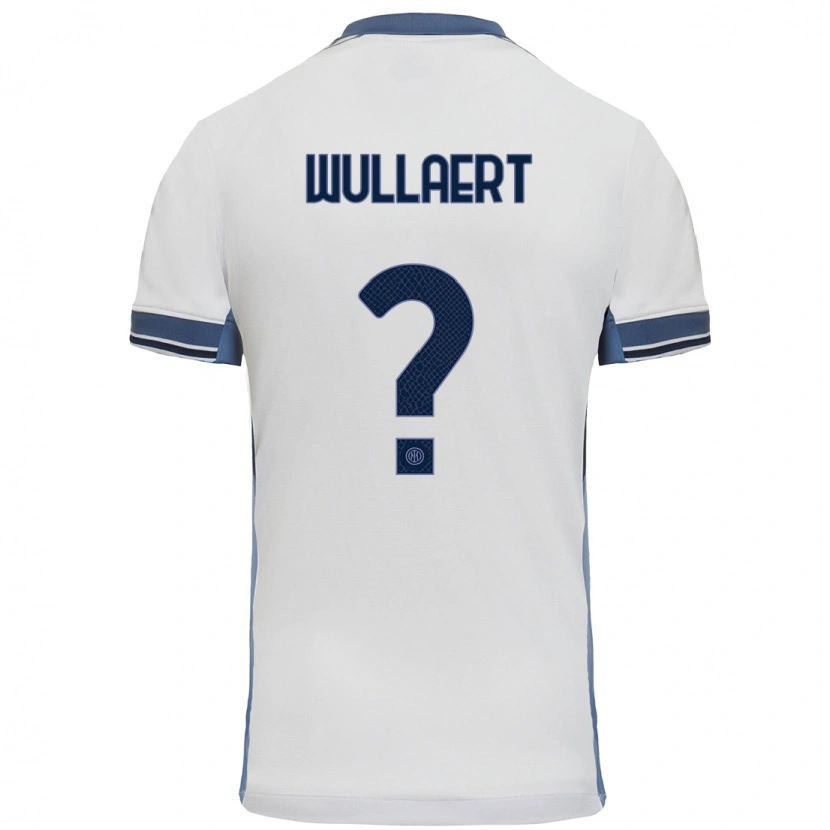 Danxen Bambino Maglia Tessa Wullaert #0 Bianco Grigio Kit Gara Away 2024/25 Maglietta