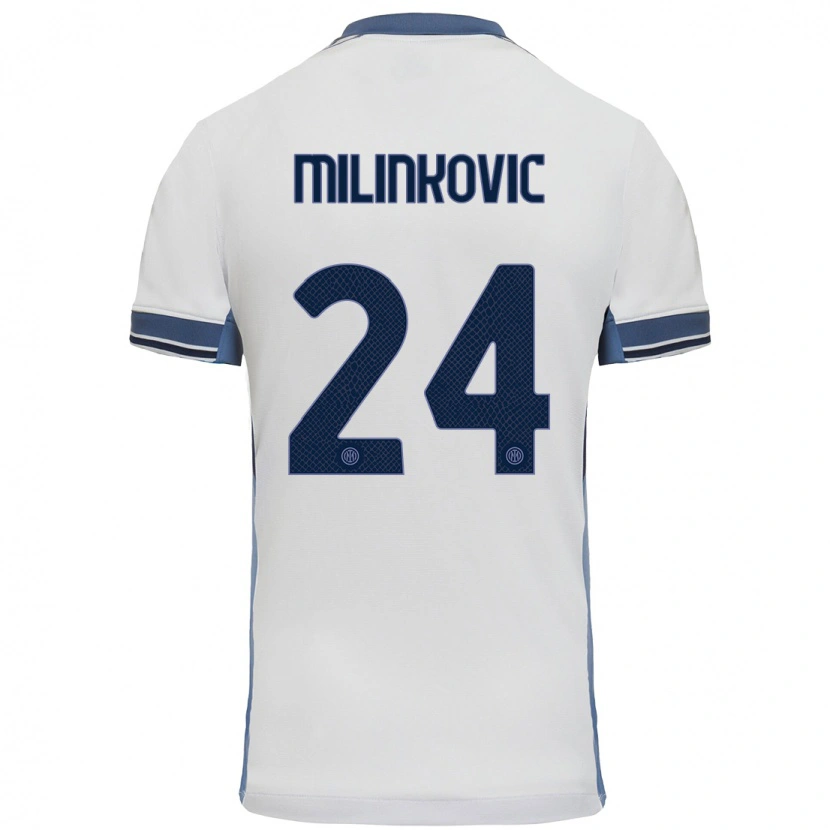 Danxen Bambino Maglia Marija Milinković #24 Bianco Grigio Kit Gara Away 2024/25 Maglietta
