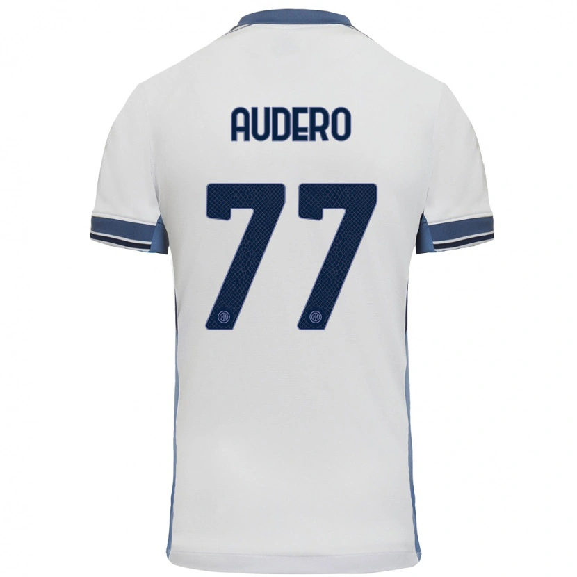 Danxen Bambino Maglia Emil Audero #77 Bianco Grigio Kit Gara Away 2024/25 Maglietta