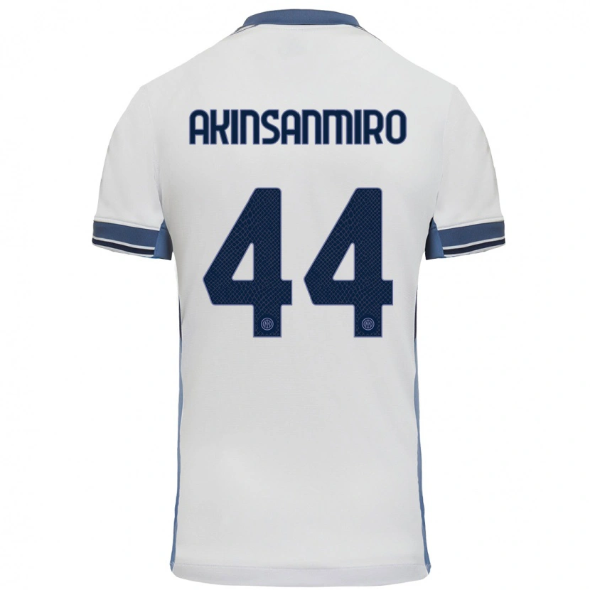 Danxen Bambino Maglia Ebenezer Akinsanmiro #44 Bianco Grigio Kit Gara Away 2024/25 Maglietta
