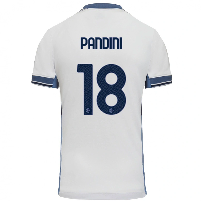 Danxen Bambino Maglia Marta Pandini #18 Bianco Grigio Kit Gara Away 2024/25 Maglietta